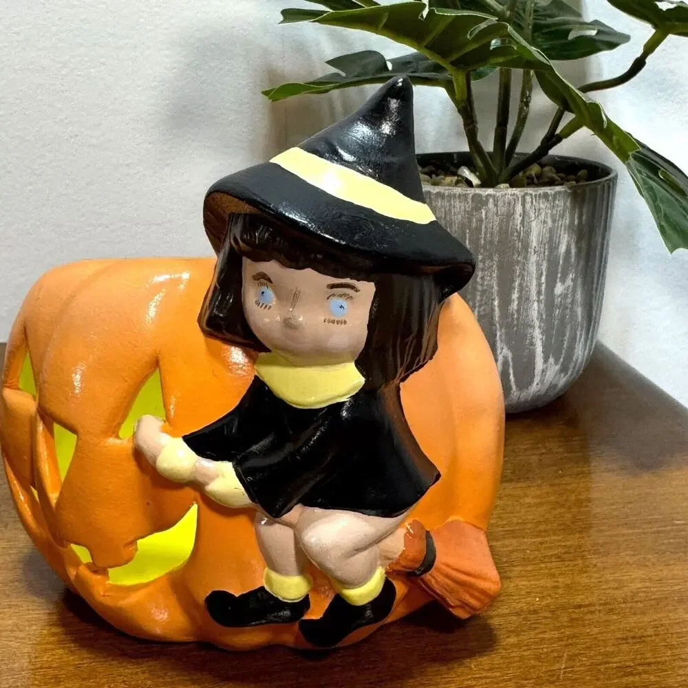 Halloween Candle Holder Pumpkin Jack-o-lantern Witch Tealight Votive
